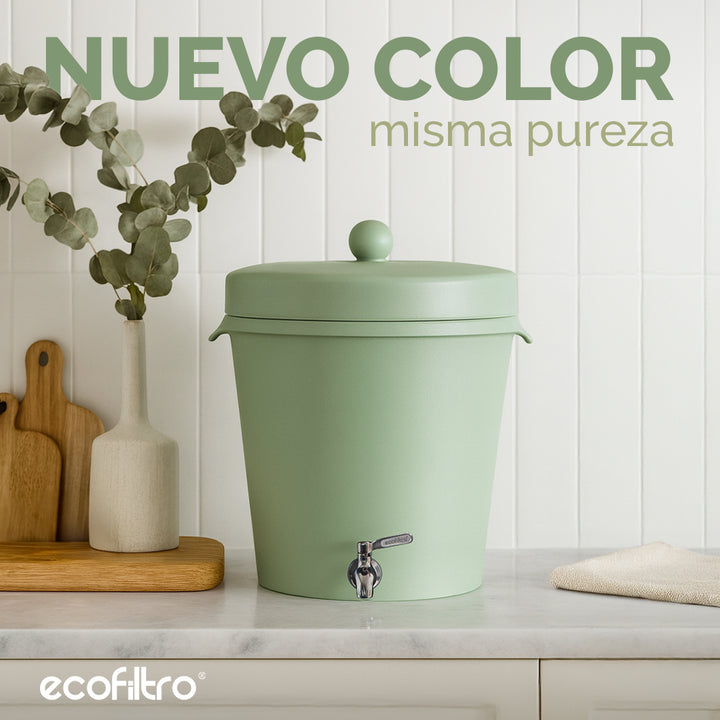 Ecofiltro Purificador, Dispensador y Filtro de Agua Cerámica Grande (20 L) Edición Decorados