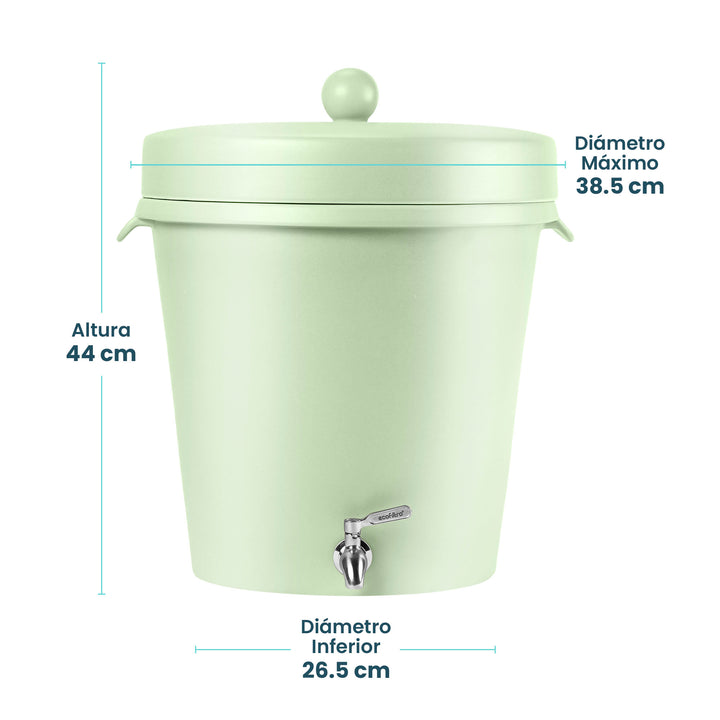 Ecofiltro Purificador, Dispensador y Filtro de Agua Cerámica Grande (20 L) Edición Decorados