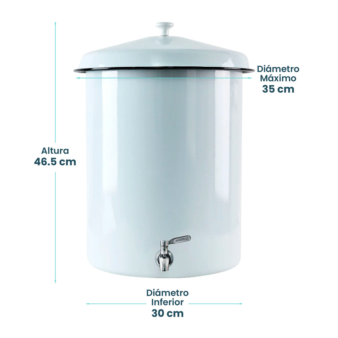 Ecofiltro Purificador, Dispensador y Filtro de Agua Peltre Grande (27 L)