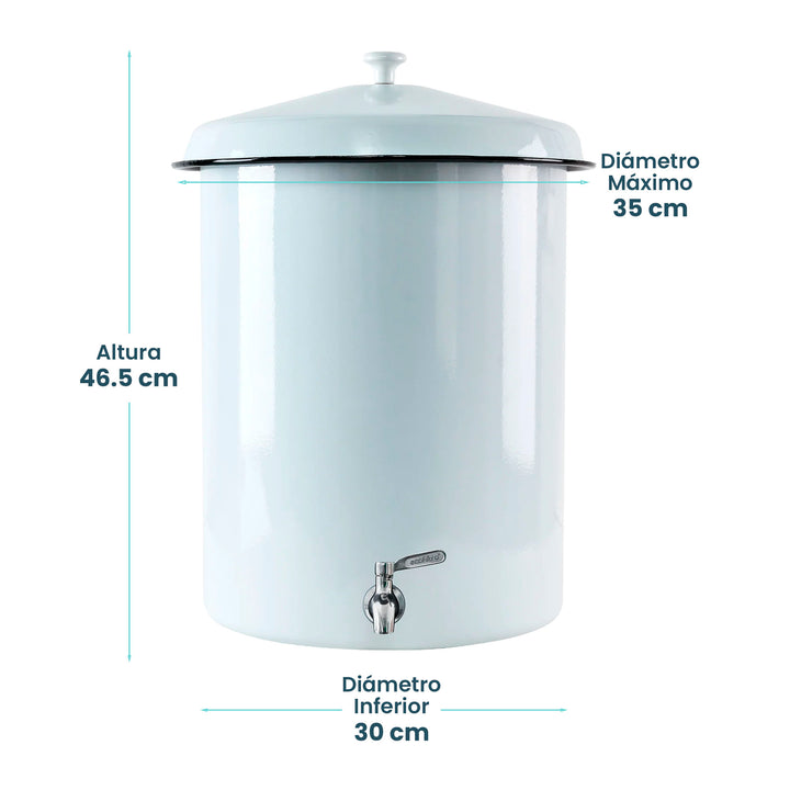 Ecofiltro Purificador, Dispensador y Filtro de Agua Peltre Grande (27 L)