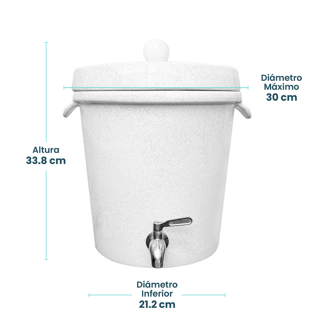 Ecofiltro Purificador, Dispensador y Filtro de Agua Cerámica Mediano (8 L)