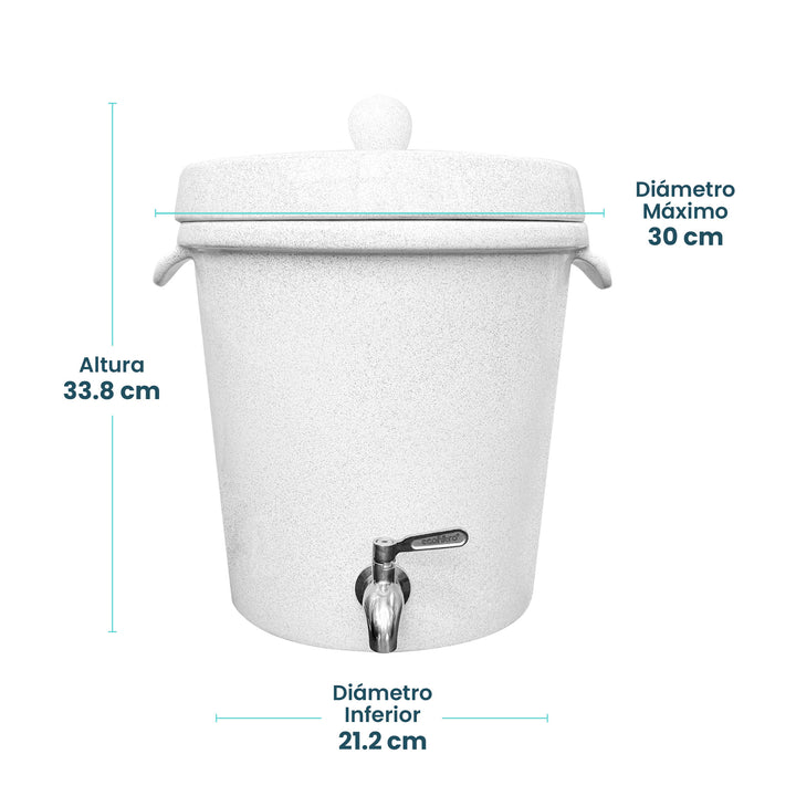 Ecofiltro Purificador, Dispensador y Filtro de Agua Cerámica Mediano (8 L)