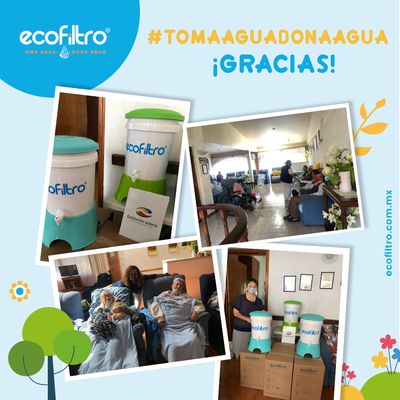 Apoyamos a cerca de 100 adultos mayores de la Residencia Helena y Joaquín Ramirez Cabañas, con agua purificada de Ecofiltro México.