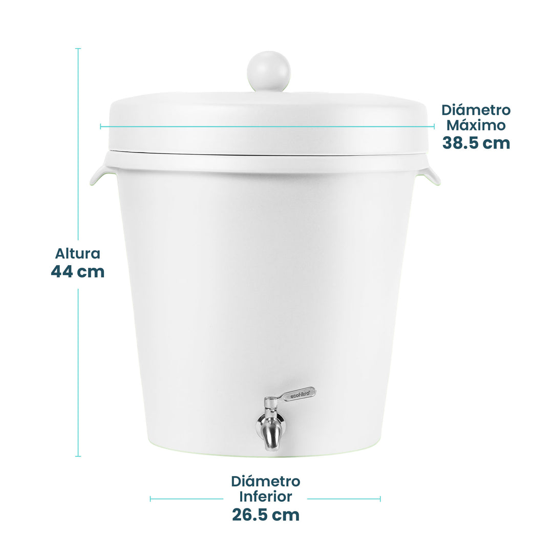 Ecofiltro Purificador, Dispensador y Filtro de Agua Cerámica Grande (20 L) Edición Especial