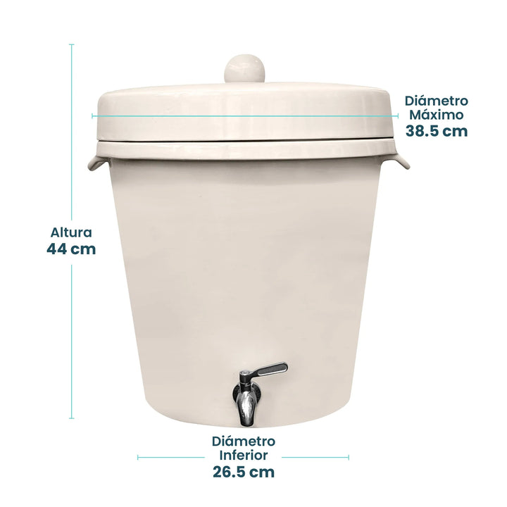 Ecofiltro Cerámica Grande (20 L) Blanco Puntos-Ecofiltro México