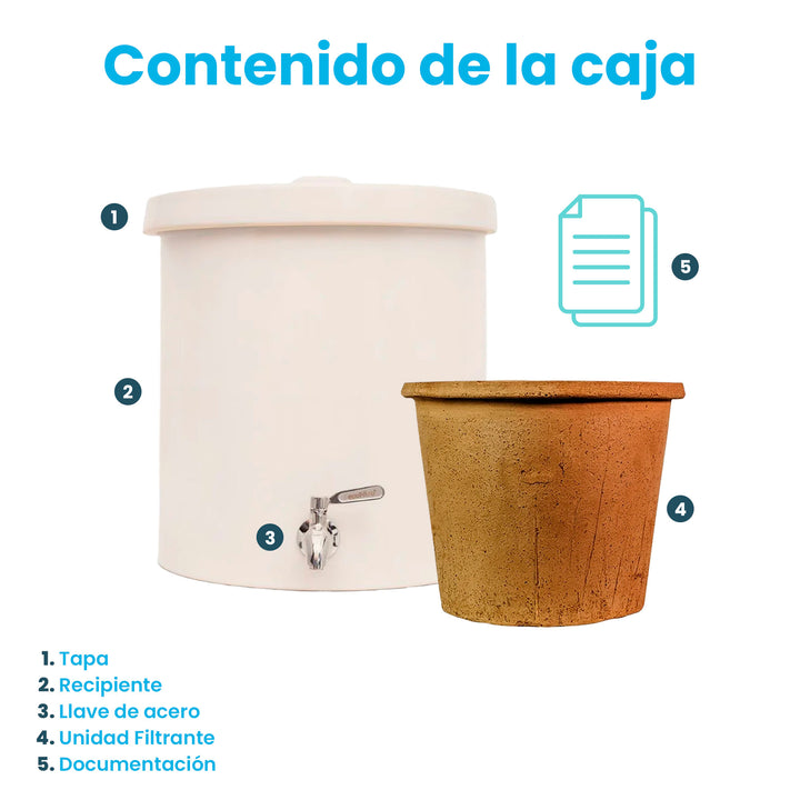 Ecofiltro Purificador, Dispensador y Filtro de Agua Cerámica 15 L