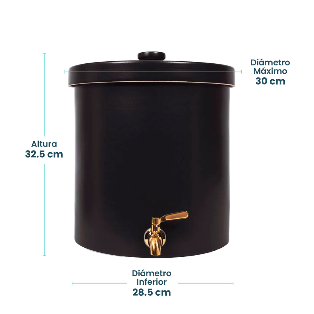 Ecofiltro Purificador, Dispensador y Filtro de Agua Cerámica 15 L Edición Especial Negro Mate