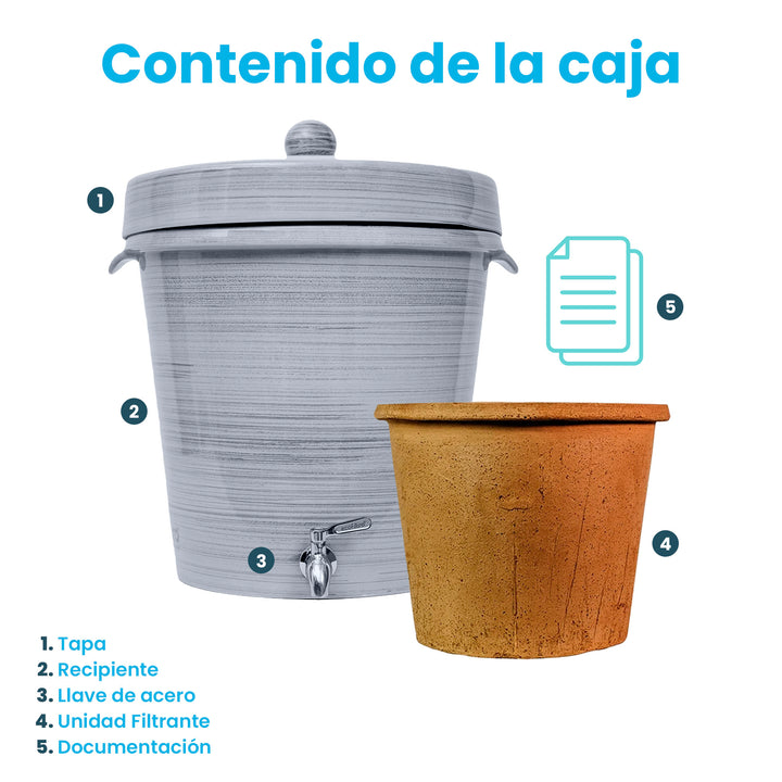 Ecofiltro Purificador, Dispensador y Filtro de Agua Cerámica Grande (20 L)