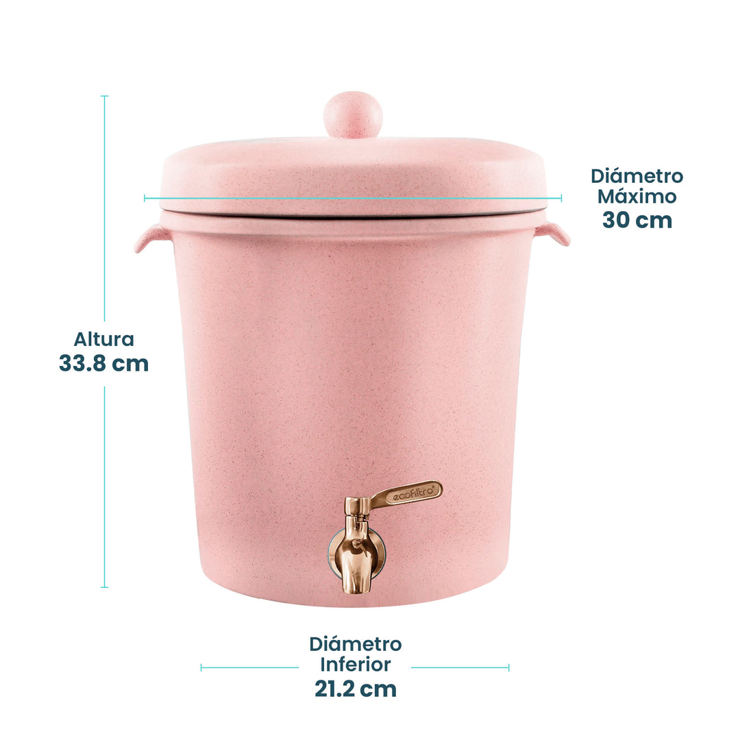 Ecofiltro Purificador Dispensador y Filtro de Agua Cerámica Mediano (8 L) Edición Especial