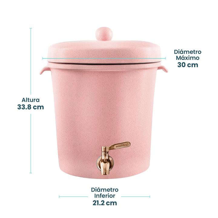 Ecofiltro Purificador Dispensador y Filtro de Agua Cerámica Mediano (8 L) Edición Especial
