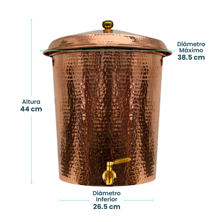 Ecofiltro Purificador Dispensador y Filtro de Agua Cobre Grande (20 L)