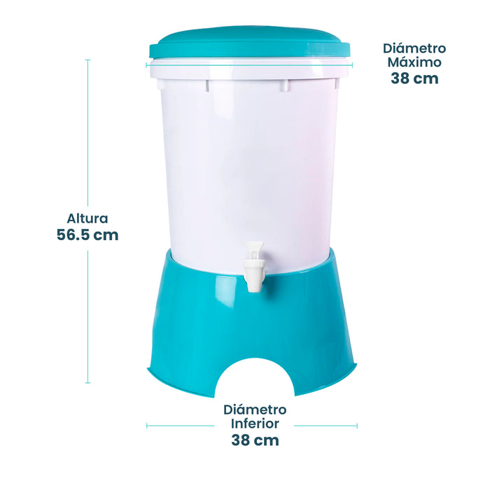 Ecofiltro Purificador, Dispensador y Filtro de Agua Colors Grande (20 L)