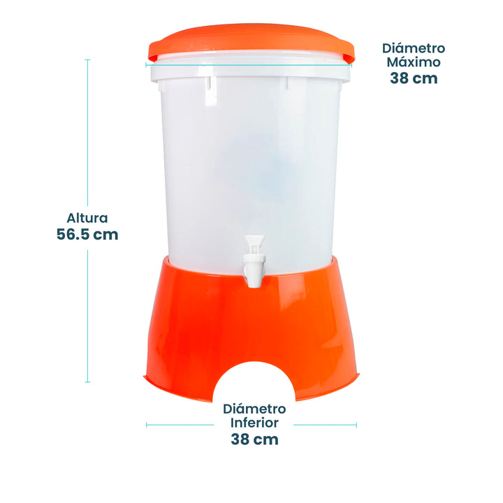 Ecofiltro Purificador, Dispensador y Filtro de Agua Colors Grande (20 L)