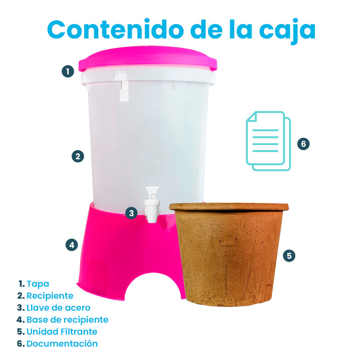 Ecofiltro Purificador, Dispensador y Filtro de Agua Colors Grande (20 L)