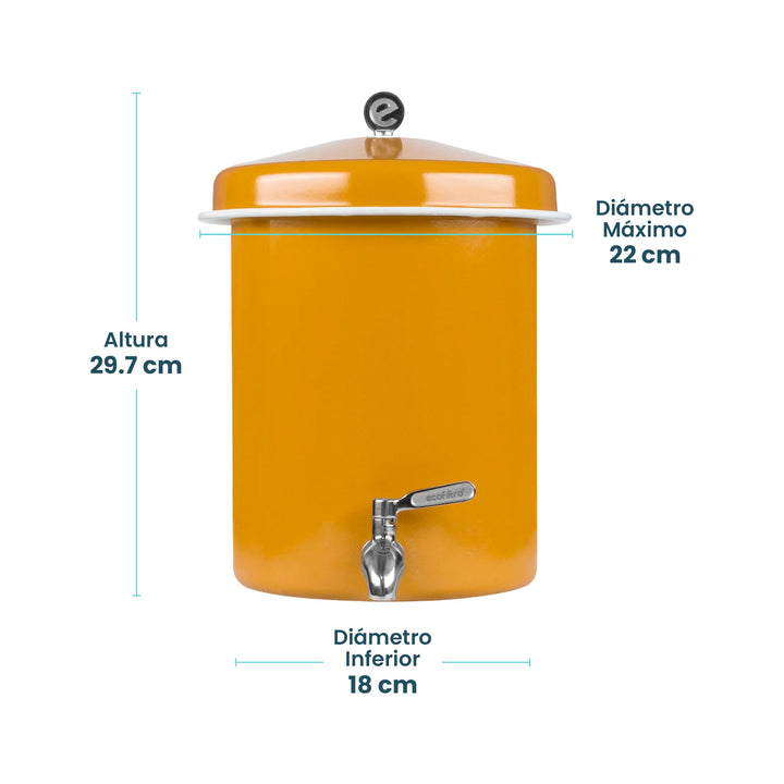 Ecofiltro Purificador, Dispensador y Filtro de Agua Peltre Mini (5.5 L)