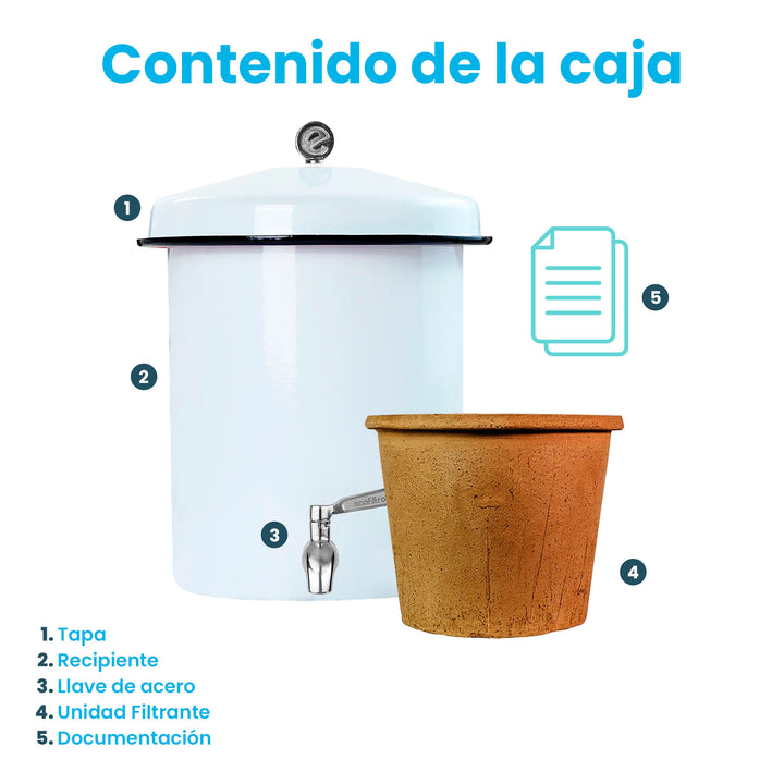 Ecofiltro Purificador, Dispensador y Filtro de Agua Peltre Mini (5.5 L)