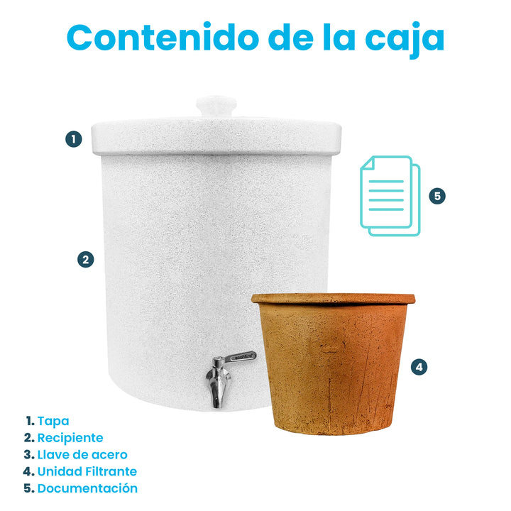 Ecofiltro Purificador, Dispensador y Filtro de Agua Cerámica 15 L