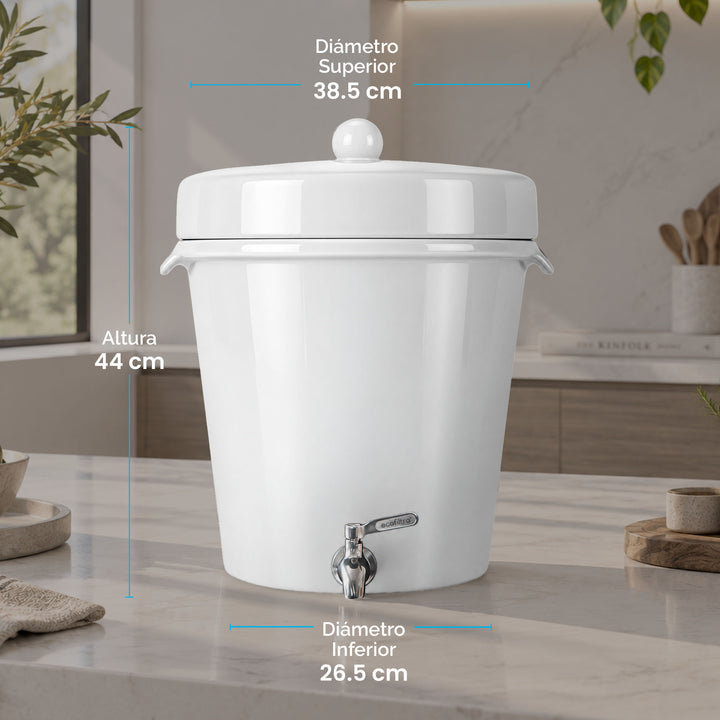 Ecofiltro Cerámica Grande (20 L) Blanco