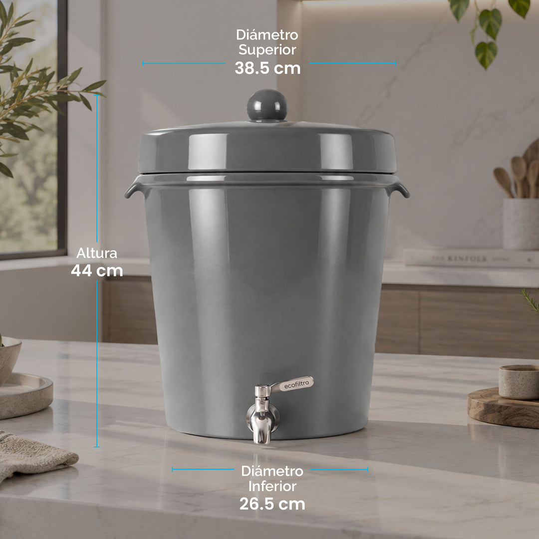 Ecofiltro Cerámica Grande (20 L) Gris Oxford Brillante