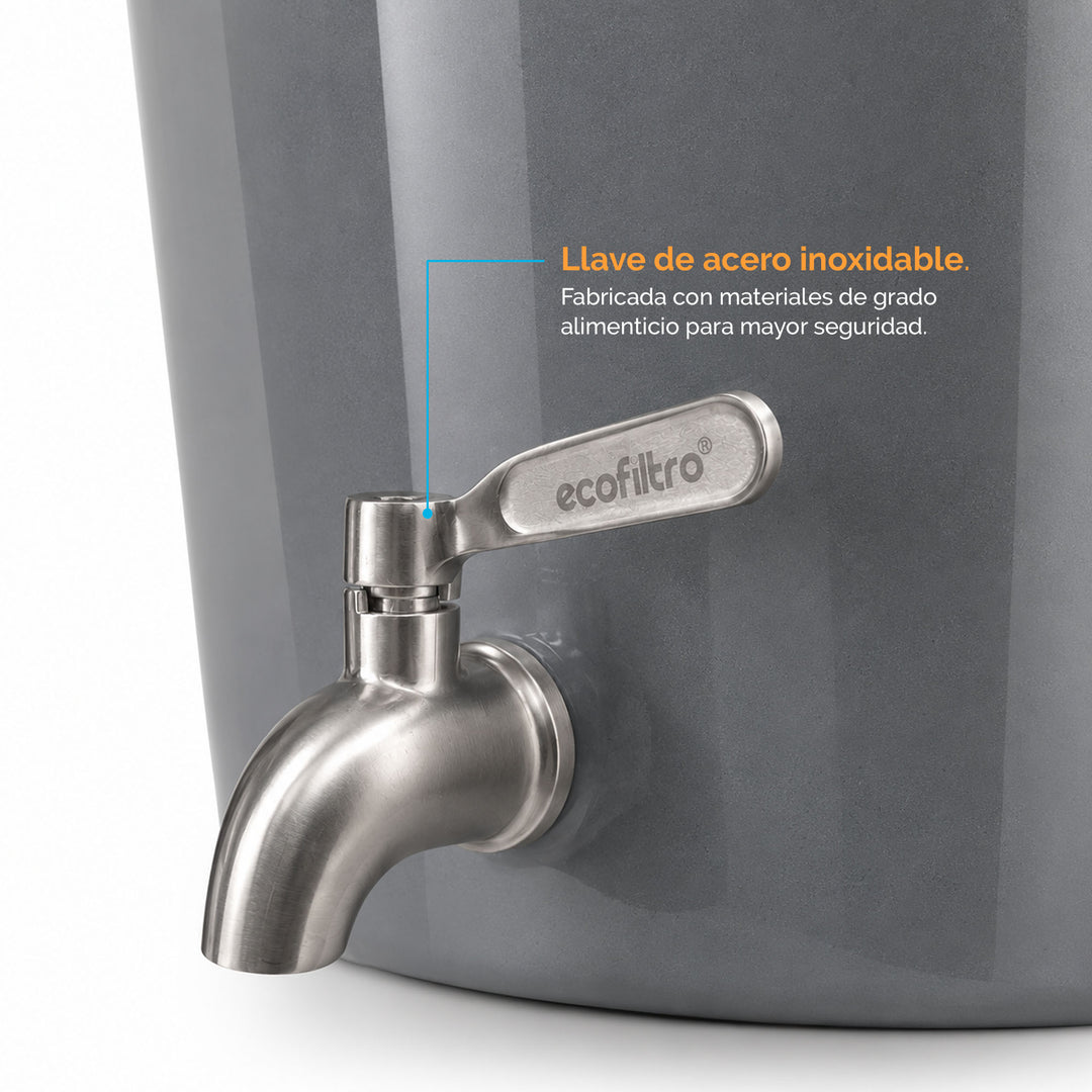Ecofiltro Cerámica Grande (20 L) Gris Oxford Brillante